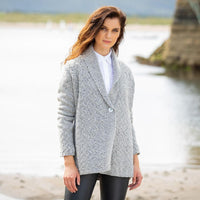 Womens Adare One Button Aran Cardigan