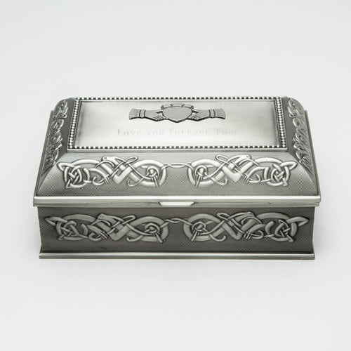 Personalized Mullingar Pewter Jewelry Box Large