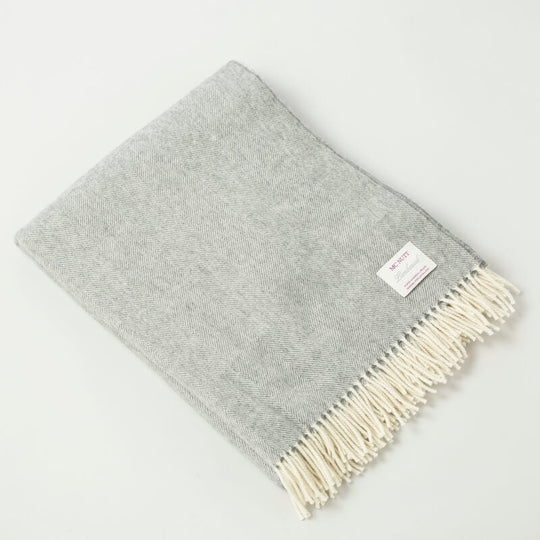 McNutts Gray Lambswool Irish Blanket