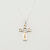 Pendentif croix Claddagh en or 10 carats et diamants 