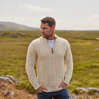 Men's Signature Half Zip Irish Wool Sweater