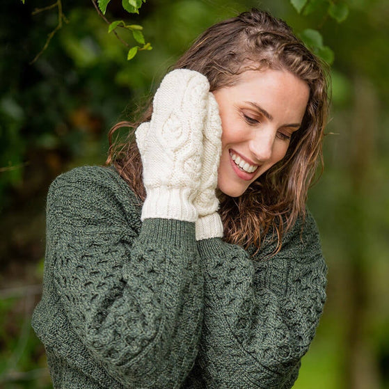 Ladies Supersoft Aran Mittens