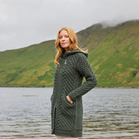 Women's Heritage Aran Hooded Zipper Coat
