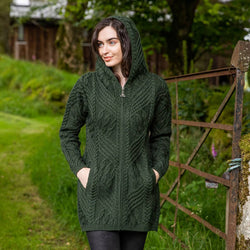 Womens Inishmore Aran Zipper Coat