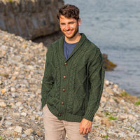 Men's Heritage Aran Shawl Collar Button Cardigan