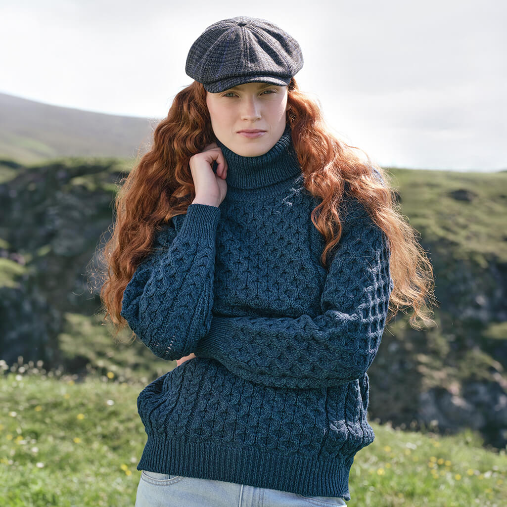 Women's Fisherman Turtleneck Sweater — Made in Ireland