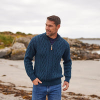 Men's Signature Half Zip Irish Wool Sweater