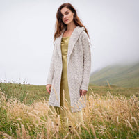 Womens Signature Hooded Aran Waterfall Cardigan
