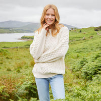 Womens Fisherman Lightweight Crew Neck Heritage Sweater