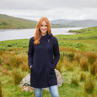 Women's Heritage Aran Hooded Zipper Coat