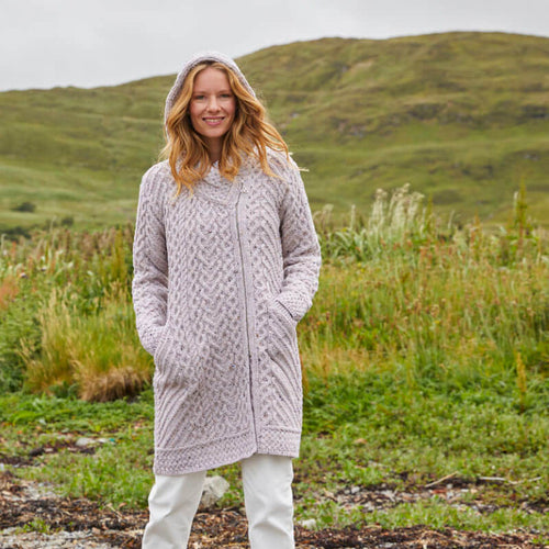 Women's Claddagh Aran Zipper Coat