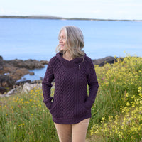 Women's Signature Aran Celtic Zipper Hooded Cardigan