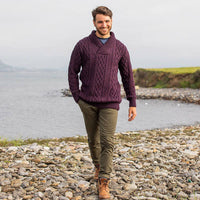 Men's Shawl Collar Heritage Aran Sweater