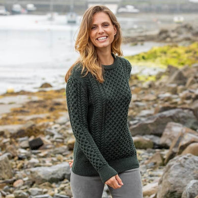 Women's Irish Wool Crew Neck Sweaters
