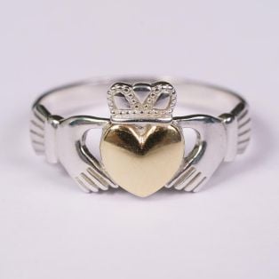 10K Gold Heart Claddagh Ring