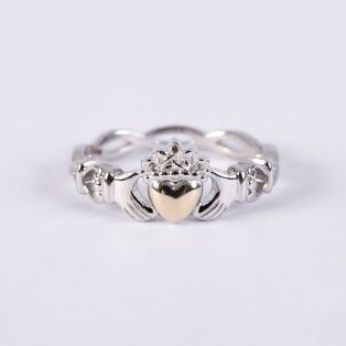 10k Gold & Silver Claddagh Ring