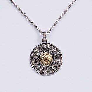 Celtic Warrior Pendant with Gold Bead 