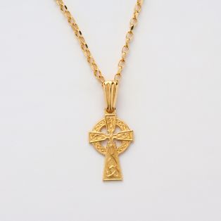 10k Gold Celtic Irish Cross Pendant