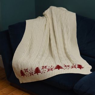Winter Warmer Cream Aran Blanket 