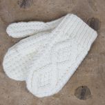 Hand Knit Childrens Aran Mittens