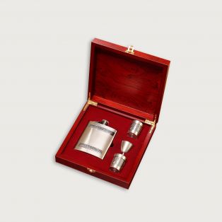 Personalized Hip Flask and Shot Glasses Set in Box