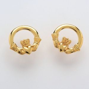 10k Gold Claddagh Stud Earrings