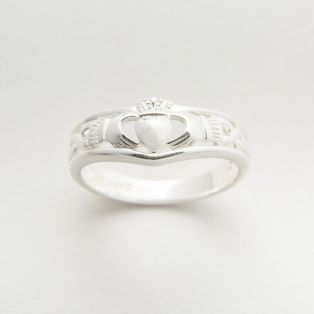 Ladies Sterling Silver Wishbone Claddagh Ring 