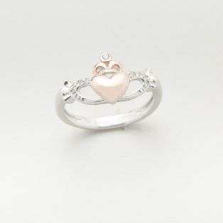Rose Gold Plated Silver Claddagh Ring