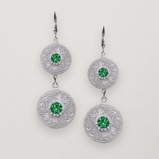 Celtic Warrior Earrings Green