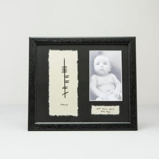 Personalized Ogham Baby Birthday Photo Frame