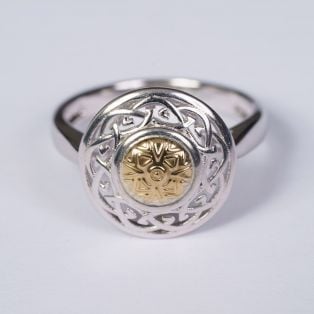Solstice Celtic Knot Ring with 18K Gold Bead
