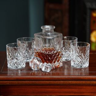 Galway Crystal Renmore Decanter & Glasses Set
