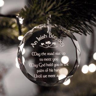Galway Crystal Hanging Irish Blessing Ornament