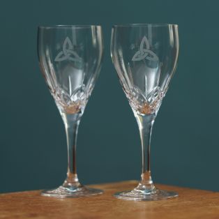 Galway Crystal Trinity Knot White Wine Pair 
