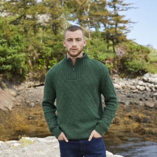 Tundra Green The Belvedere Troyer Aran Sweater S