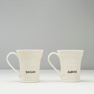 Personalized Belleek Claddagh Mugs   