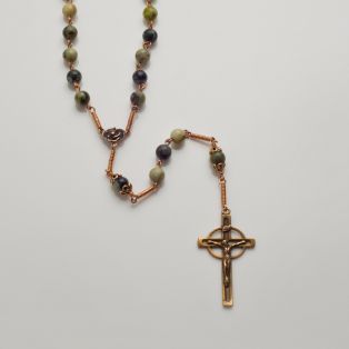 Connemara Marble 5 Decade Rosary Celtic Cross