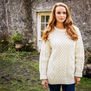 Women's Donegal Hand Knit Aran Sweater