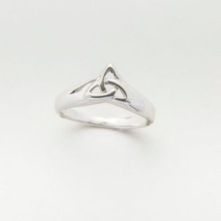 Silver Ladies Trinity Knot Wishbone Ring