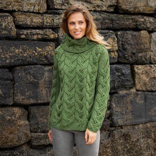 The Comeragh Green Aran Sweater