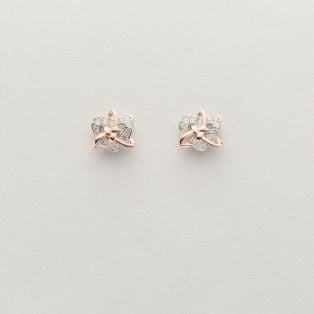 Trinity Knot Heart Silver CZ Earrings
