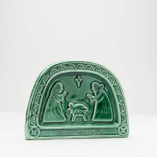 Callura Pottery Gaelic Nativity Emerald Green Wall Hanging