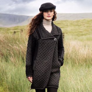 stylish one button aran coat for ladies