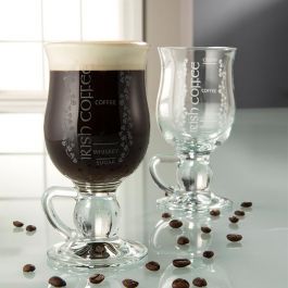 Galway Crystal Pair Of Irish Coffee Recipe Glasses - The Irish Store