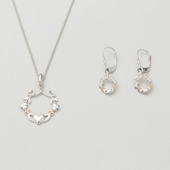Snowflake Pendant and Earring Set with Silver Plating | Prime and Pure