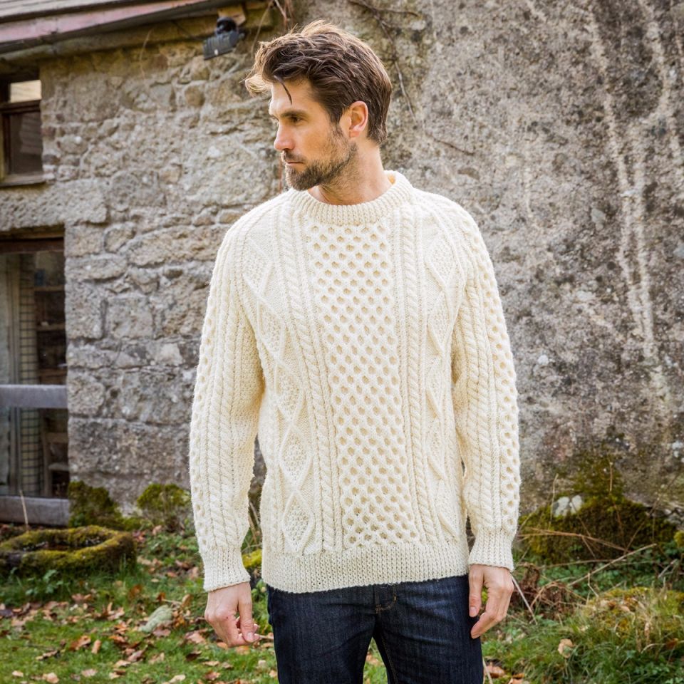 Hand knit Aran sweater 