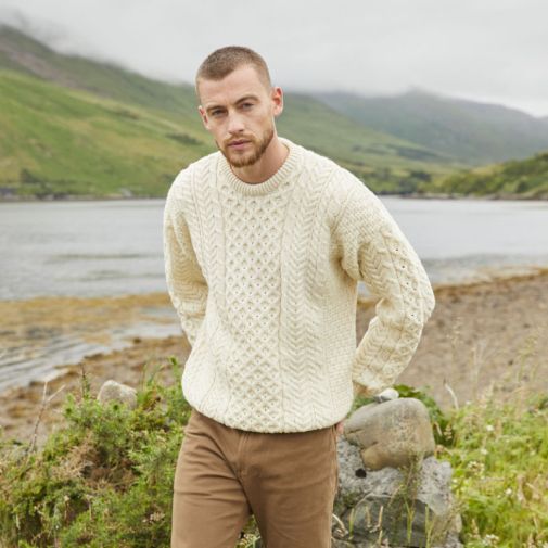 amme svulst Nu Irish Merino Wool Sweater - Traditional Aran | The Irish Store