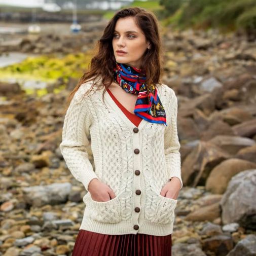 Ladies Aran Boyfriend Sweater | The Irish Store