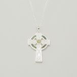 Sterling Silver Irish Marble Cross Celtic Pendant 