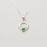 Trinity Knot Claddagh Emerald Green Pendant 